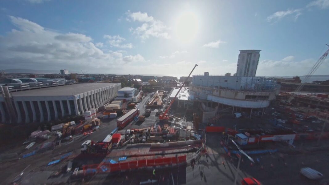 Swansea’s new arena – video, Copr Bay phase one